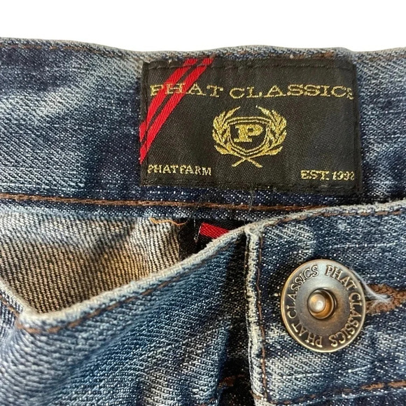 Phat Farm Classics Blue Jeans Mens Size 40x32 - Picture 5 of 11